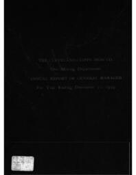 Cleveland-Cliffs Iron Company Mining Department Annual Report, 1939 (Part 1)