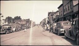 (008-015) View of Ontonagon with Fourth of July Parade in the Distance