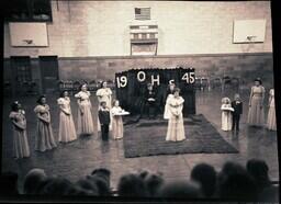 (174-007) Ontonagon High School King and Queen Crowning 1945 (2 of 5)