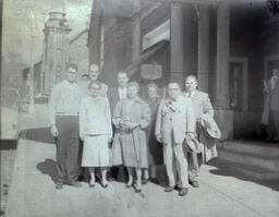 Unknown--Group Downtown: Blurry Photo of Group Standing on Front Street