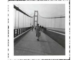 Woman on Mackinac Bridge