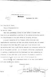 Letter from Joseph C. O'Mahoney to Prentiss Brown about Thompson Post Office Closing