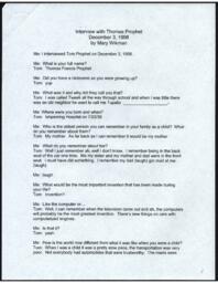 Thomas Prophet Oral History Transcript, 1998