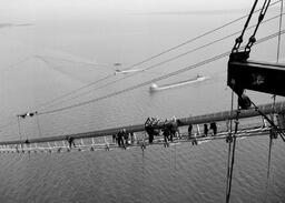 Cable spinning during Mackinac Bridge construction (1 of 33)