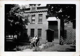 Dorotha (Davidson) Ross and Friend with Bicycle