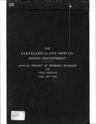 Cleveland-Cliffs Iron Company Mining Department Annual Report, 1921 (Part 1)