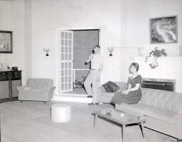 Masquer's--"Visit to a Small Planet" May 17-19, 1960: Man and Woman on Stage in Play