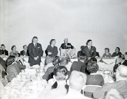 Sports Banquet 1960: Men Stand as Speaker Addresses Audience (1)