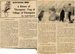 A History of Thompson Township and Village of Thompson--Fire, Native Americans, Businesses