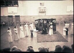 (174-008) Ontonagon High School King and Queen Crowning 1945 (3 of 5)