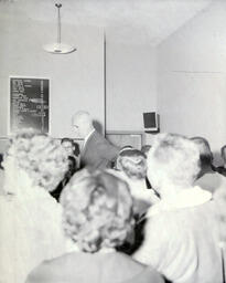 Pep Rally After Hillsdale Game Sept. 18, 1960: View of Crowd with Tall Bald Man