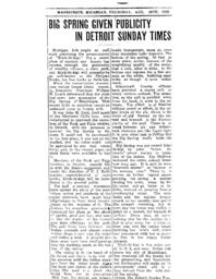 Big Spring Given Publicity in Detroit Sunday Times