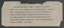 Arch B. Eldredge press release, undated