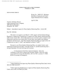 Silver Lake Amendment Request for Water Quality Monitoring Plan Correspondence