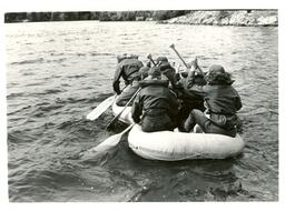 Group of People Rowing in Lifeboat (Part of the NMU Historic Photographs Collection)