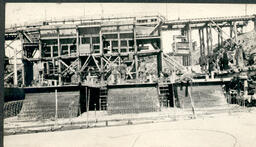 Close-up of temporary trestle for lock construction