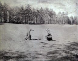 F. L. Ferzacca and Joe Kind Football Practice Field 1960: Two People Playing on Practice Field