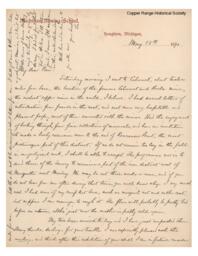 Lucius Lee Hubbard to Fannie Hubbard, 1891-05-18