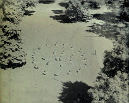 Music Camp August 1-6, 1960: Aerial View of Campers Sitting in Circles (1)