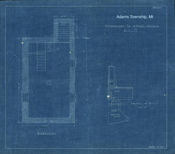 Trimountain Mine Company Houses--Foundation for 4-room House Blueprint