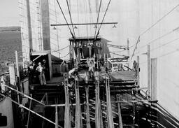 Cable spinning during Mackinac Bridge construction (3 of 33)