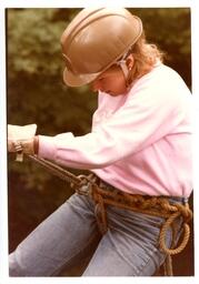 Closeup of Woman Rappelling (Part of the NMU Historic Photographs Collection)