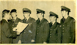 Five Military Students Receiving an Award (Part of the NMU Historic Photographs Collection)