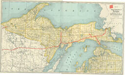 Upper Peninsula of Michigan Soo Line Railroad Map