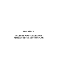 McClure Penstock Replacement Environmental Report Appendix B Project Revegetation Plan