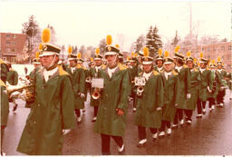 Band Walking on Campus in Winter (Part of the NMU Historic Photographs Collection)