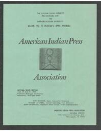 American Indian Press Association National Board Meeting Packet, 1973-07