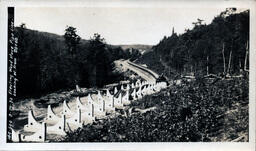 Construction of the Victoria Dam Wood Stave Pipeline Looking West from Station 20