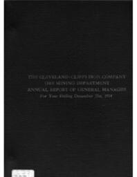 Cleveland-Cliffs Iron Company Mining Department Annual Report, 1934 (Part 1)