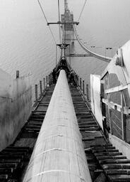 Cable spinning during Mackinac Bridge construction (4 of 33)