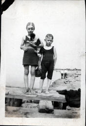 Bob Davidson and Sister at beach