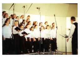 Side View of Choir Performing on Risers (Part of the NMU Historic Photographs Collection)