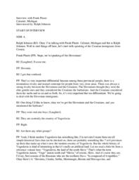 Frank Plautz Oral History Interview Transcript, Undated