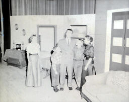 Masquers--"Enemy of the People" 1959: Actors on Stage, Two Young Boys with Three Adults