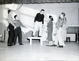 Masquers--"Thieves Carnival" 1958: Six People Acting on Stage