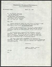 James L. Carter to Coy G. Eklund, 1982-04-15