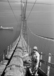 Catwalks on Mackinac Bridge, 1957 (2 of 2)