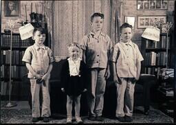 (048-012) The Chabot Children Standing in Front of a Couch