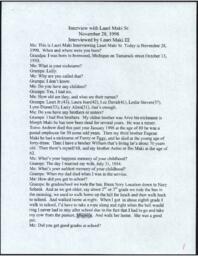 Lauri Maki Oral History Transcript, 1998