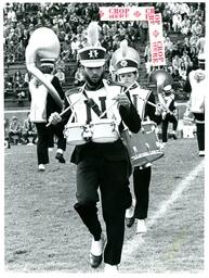 Drummers Performing in Marching Band (Part of the NMU Historic Photographs Collection)