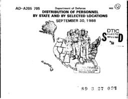 Distribution of Personnel by State and by Selected Locations, 1988