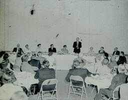 Retired Professors Dr. Hoppes, Dr. Clucas, Miss Wilkerson: Speaker at Head Table