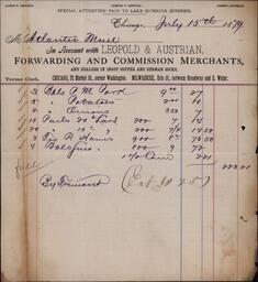 Invoice from Leopold and Austrian to Atlantic Mining Company