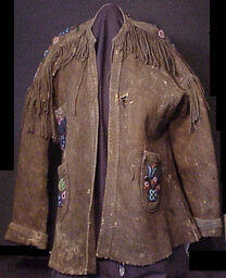 Leather and beaded jacket (1 of 2--front)