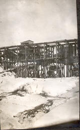 Close-up of trestle for lock construction