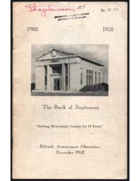 The Bank of Stephenson Fiftieth Anniversary Observance pamphlet